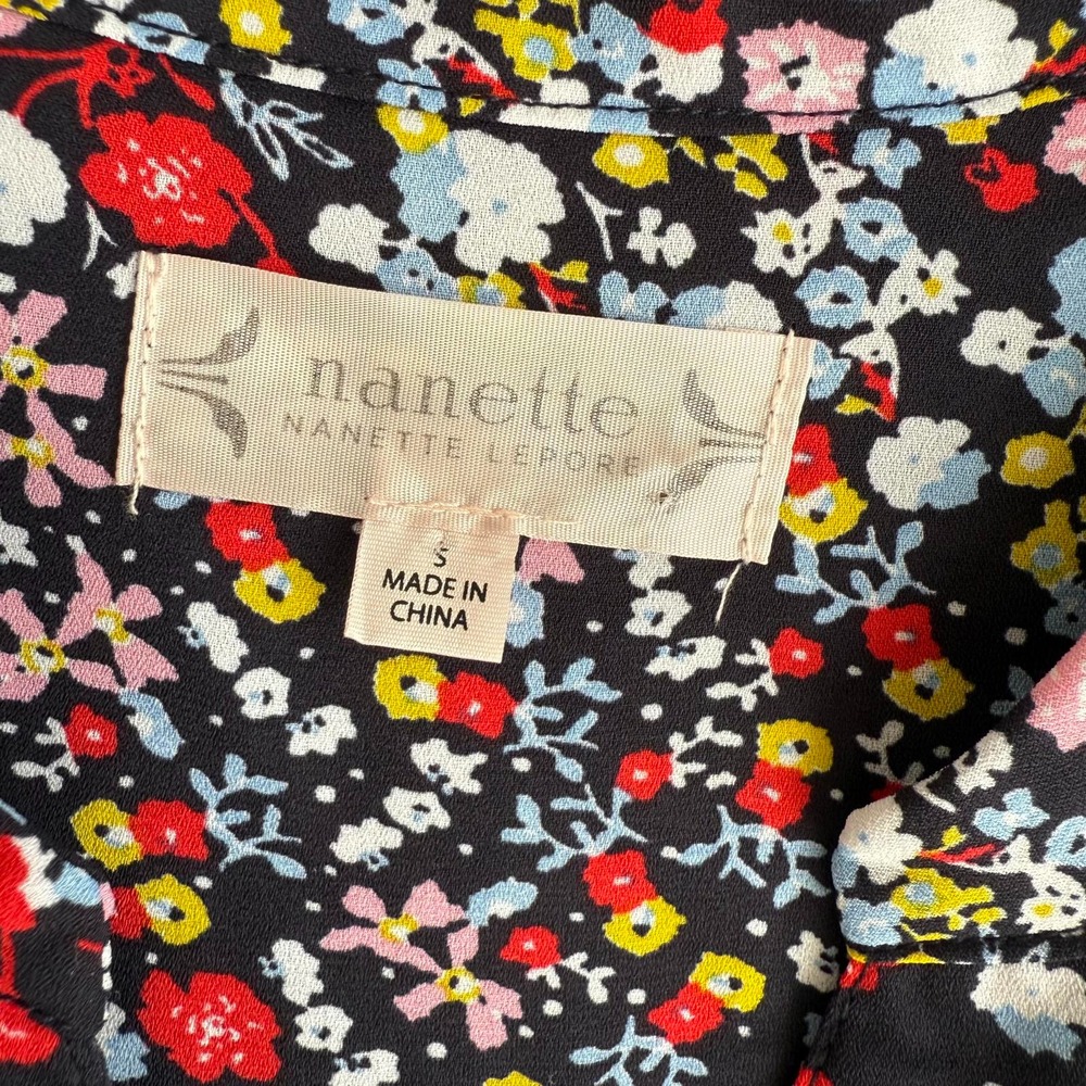 NANETTE LEPORE Multicolor Floral‎ Ladies Button Down Tunic Blouse, S - Picture 4 of 7